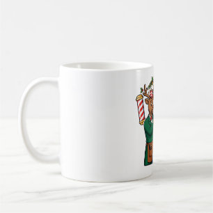 Reindeer Barber Shop Antler Trim Christmas Coffee Mug