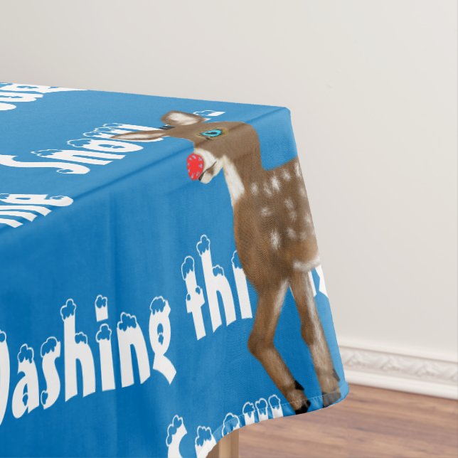 Reindeer Blue White Tablecloth (In Situ)