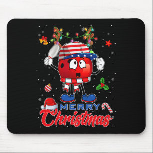 Reindeer Bowling Ball American Flag Christmas Tree Mouse Pad