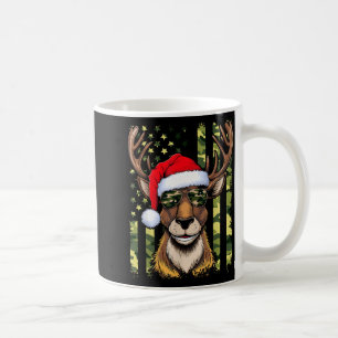 Reindeer Camo American Flag Christmas Pajama X-mas Coffee Mug
