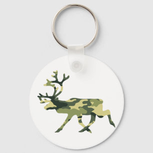 Reindeer / Caribou Woodland Camouflage / Camo Key Ring