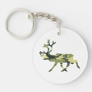 Reindeer / Caribou Woodland Camouflage / Camo Key Ring