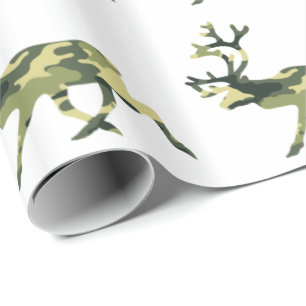 Reindeer / Caribou Woodland Camouflage / Camo Wrapping Paper