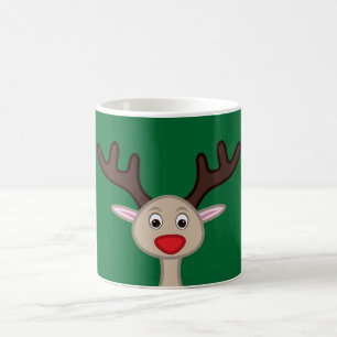 Reindeer cartoon character coffee mug