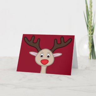 Reindeer cartoon character holiday card