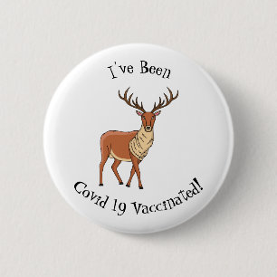 Reindeer cartoon illustration 6 cm round badge