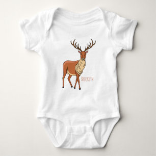 Reindeer cartoon illustration baby bodysuit