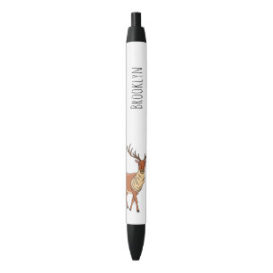 Reindeer cartoon illustration black ink pen
