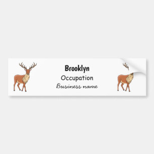 Reindeer cartoon illustration bumper sticker
