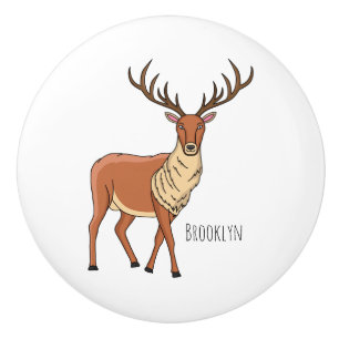 Reindeer cartoon illustration ceramic knob