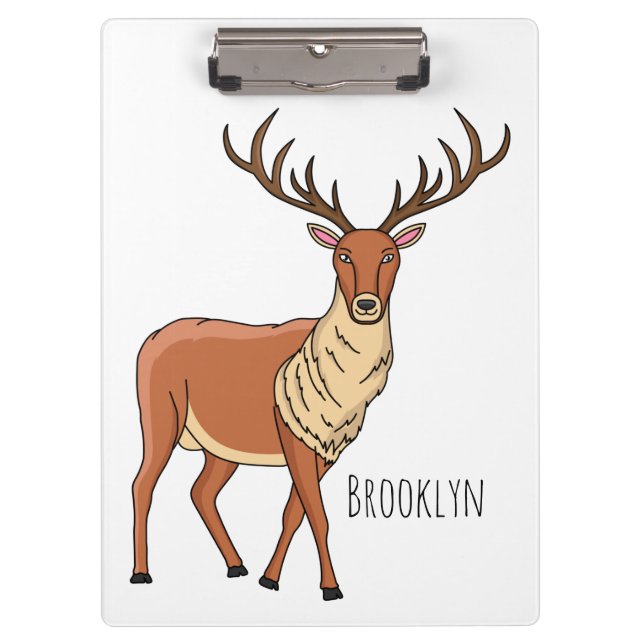 Reindeer cartoon illustration clipboard (Front)
