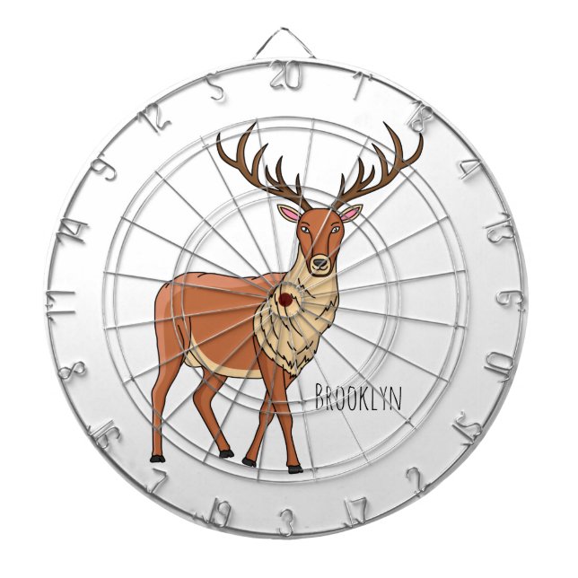 Reindeer cartoon illustration dartboard (Front)