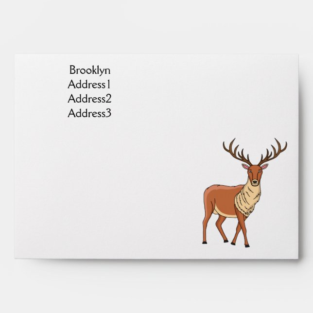 Reindeer cartoon illustration envelope (Front)