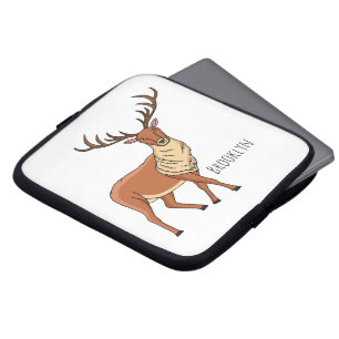 Reindeer cartoon illustration laptop sleeve