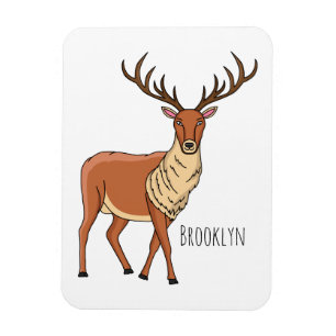 Reindeer cartoon illustration magnet
