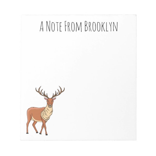 Reindeer cartoon illustration  notepad (Front)