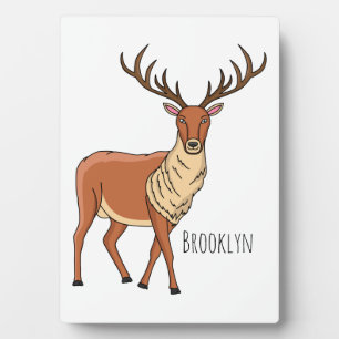Reindeer cartoon illustration plaque