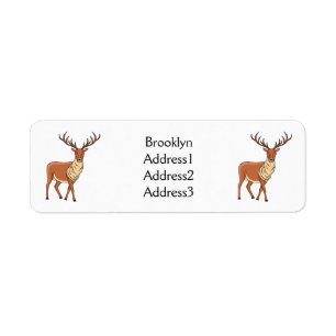Reindeer cartoon illustration return address label