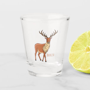 Reindeer cartoon illustration  shot glass