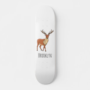 Reindeer cartoon illustration skateboard