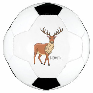 Reindeer cartoon illustration soccer ball