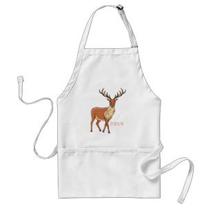 Reindeer cartoon illustration standard apron