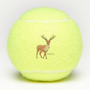 Reindeer cartoon illustration tennis balls