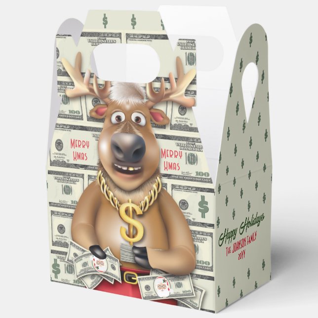Reindeer Cash Money Favour Box (Open)