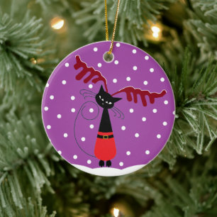 Reindeer Cat Christmas Christmas Ornament
