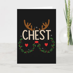 Reindeer Chest Nuts Matching Chestnuts Christmas C Card
