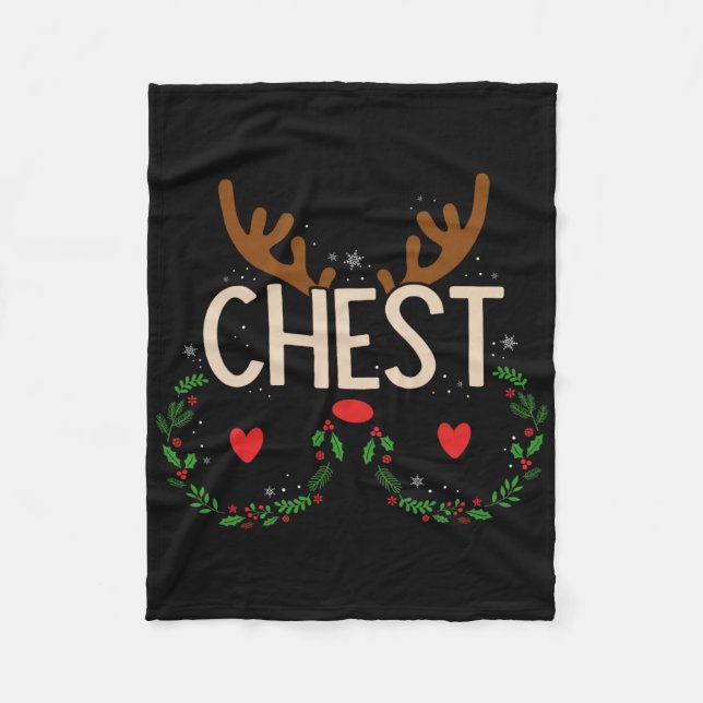 Reindeer Chest Nuts Matching Chestnuts Christmas C Fleece Blanket (Front)