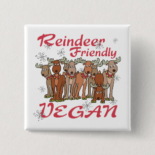 Reindeer Christmas 15 Cm Square Badge