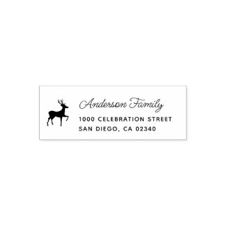 reindeer christmas address self-inking stamp