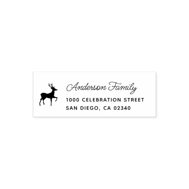 reindeer christmas address self-inking stamp (Design)