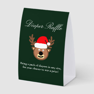 Reindeer Christmas Baby Shower Diaper Raffle
