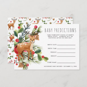Reindeer   Christmas Baby Shower Guessing Game Invitation