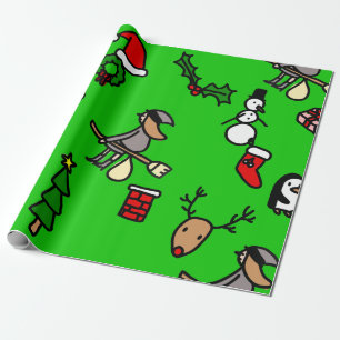 reindeer christmas befana wrapping paper