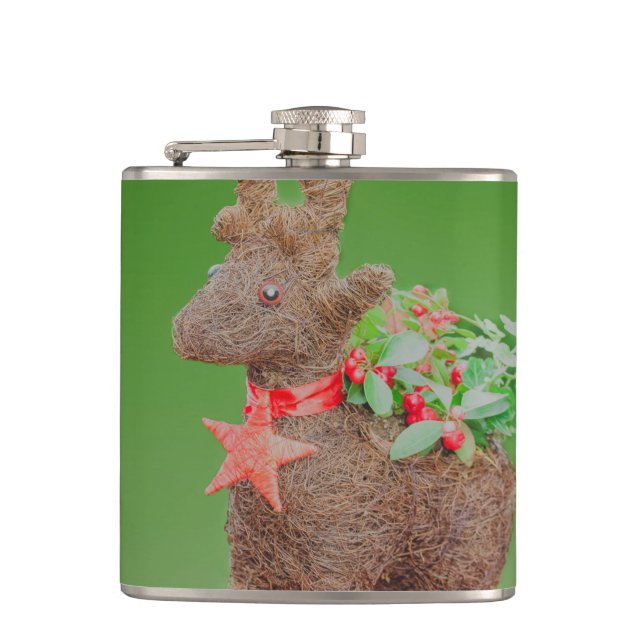 Reindeer Christmas decoration Hip Flask (Front)