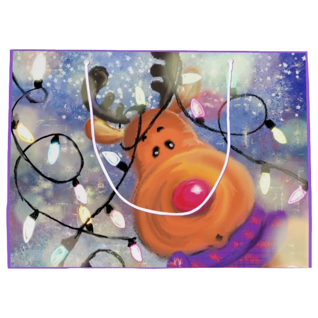 Reindeer Christmas Gift Bag (Back)