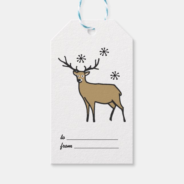Reindeer Christmas Gift Tags (Front)