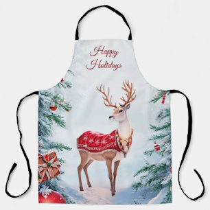 Reindeer Christmas Holiday Apron
