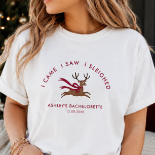 Reindeer Christmas Holiday Bachelorette Party T-Shirt