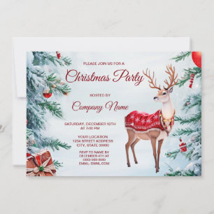 Reindeer Christmas Holiday Party Invitation