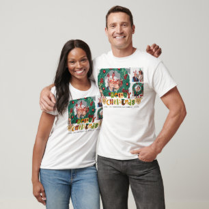 Reindeer Christmas holidays Script Family 3 Photo T-Shirt