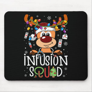 Reindeer christmas infusion nurse squad stethoscop mouse pad