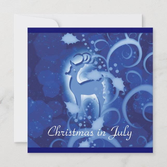 Reindeer Christmas July winter wonderland Invitation (Front)