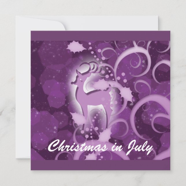 Reindeer Christmas July winter wonderland Invitation (Front)