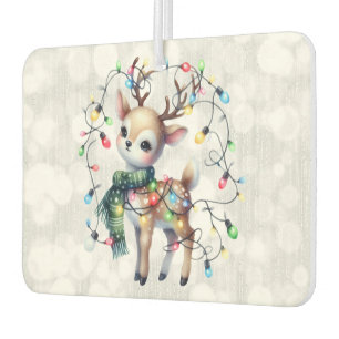 Reindeer Christmas Lights Glittery Car Air Freshener