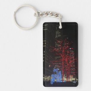 Reindeer Christmas Lights New York City Manhattan Key Ring