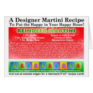 Reindeer Christmas Martini Recipe Card